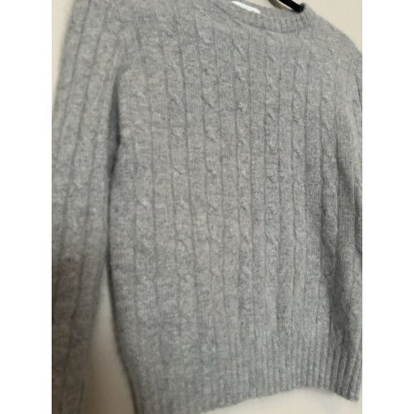 Vintage 90s Angora Sweater Wool Blended Fuzzy Jumper Soft Pullover Cable Knit - Picture 2 of 5
